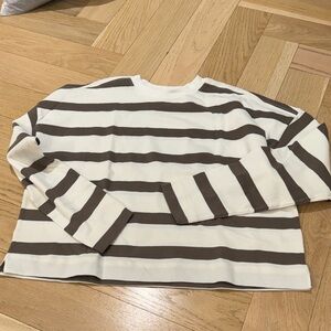 AYR Brown and White Striped Top